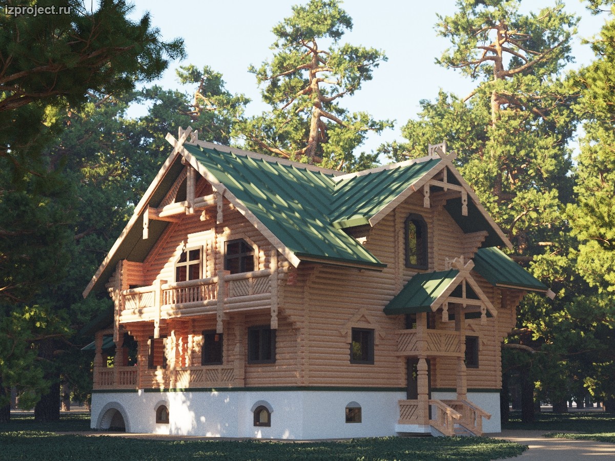 Проект деревянного дома в русском стиле