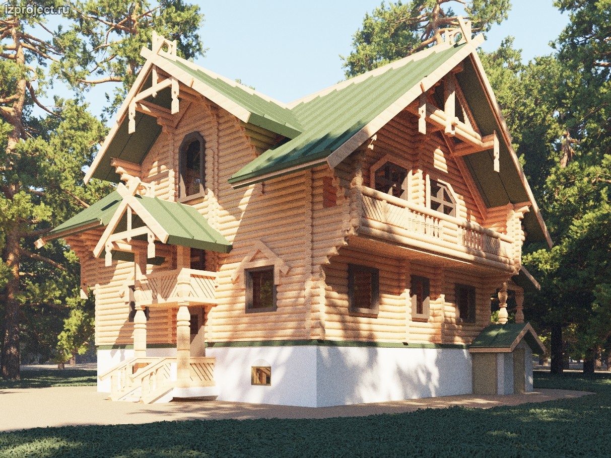 Проект деревянного дома в русском стиле